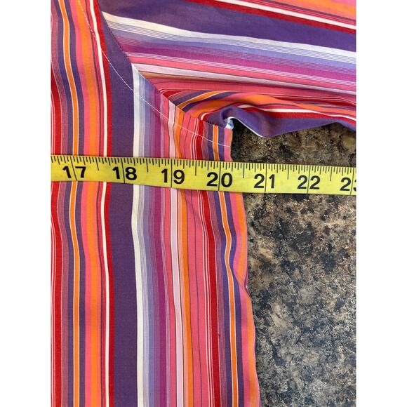 Lauren Ralph Lauren Pink Yellow Purple Stripe Button Front Shirt Medium - Picture 5 of 6